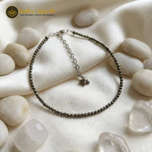 raw pyrite anklet